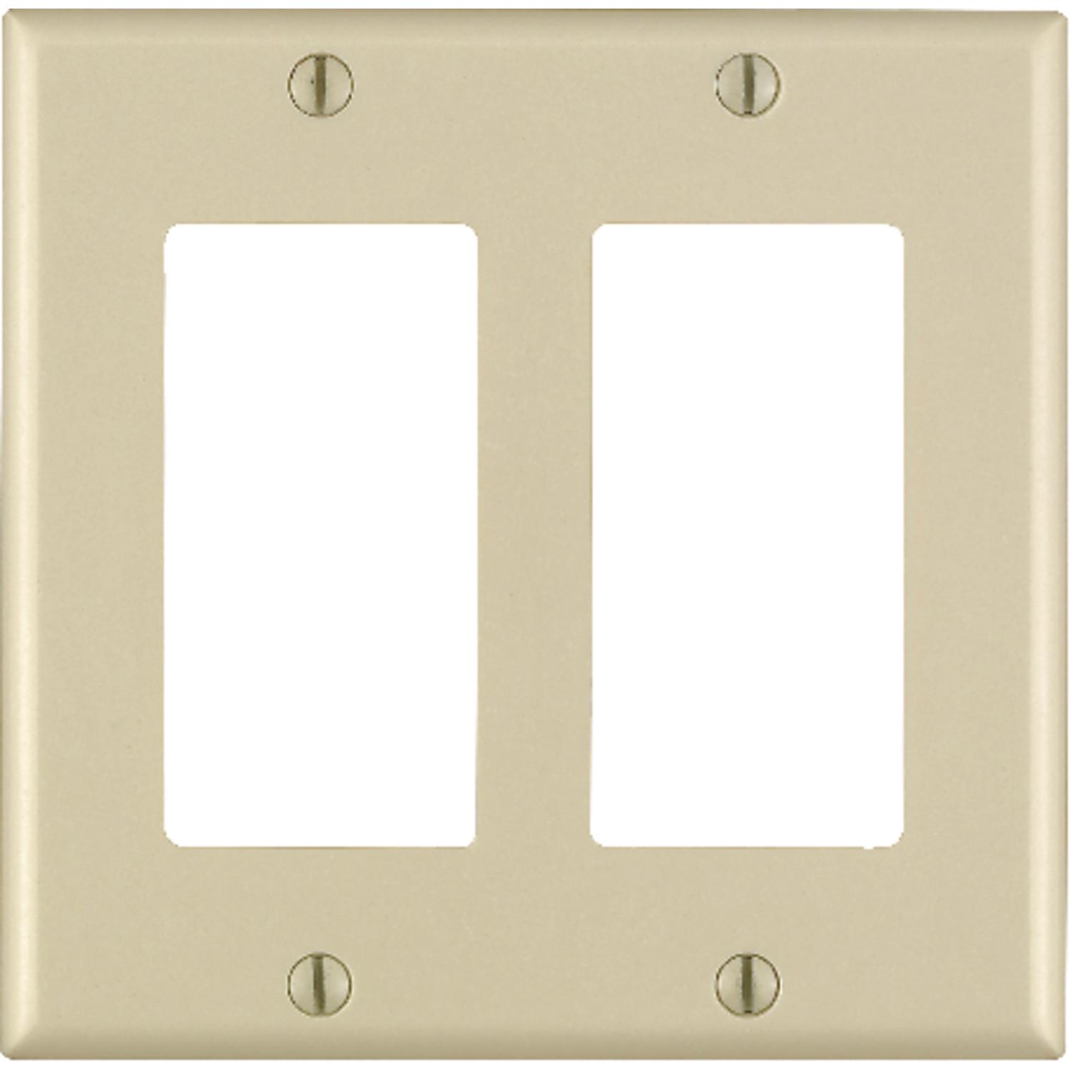 Leviton Decora Ivory 2 gang Thermoset Plastic Decorator Wall Plate 1 pk