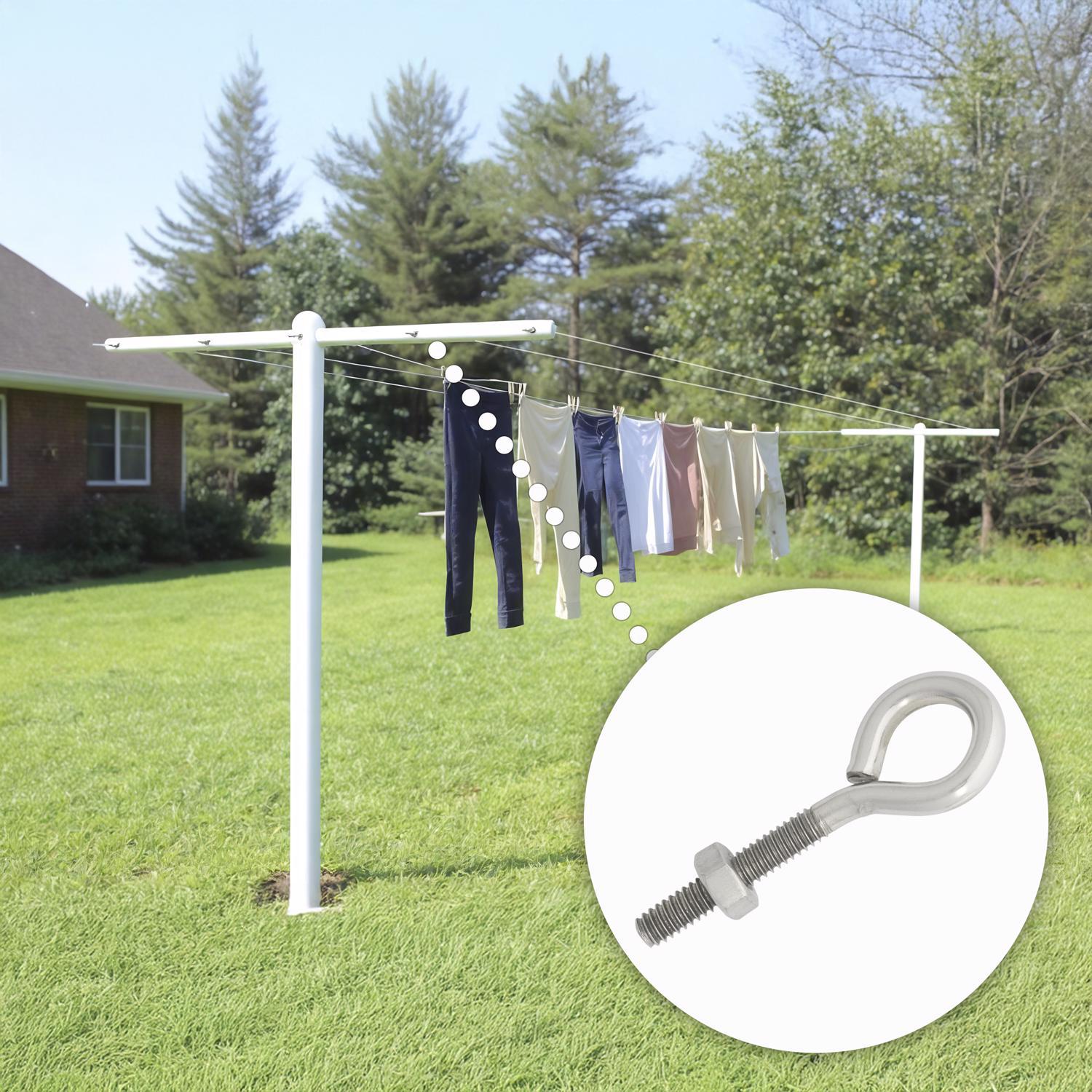 Hampton 1/4 in. X 2-5/8 in. L Stainless Stainless Steel Eyebolt Nut Included