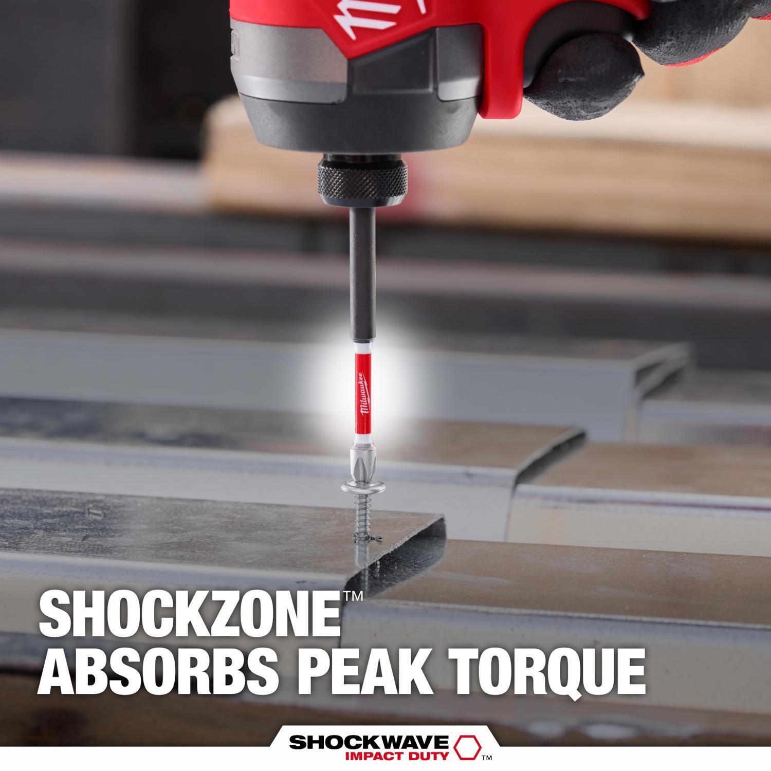 Milwaukee Shockwave Square #3 X 1 in. L Screwdriver Bit Steel 2 pk