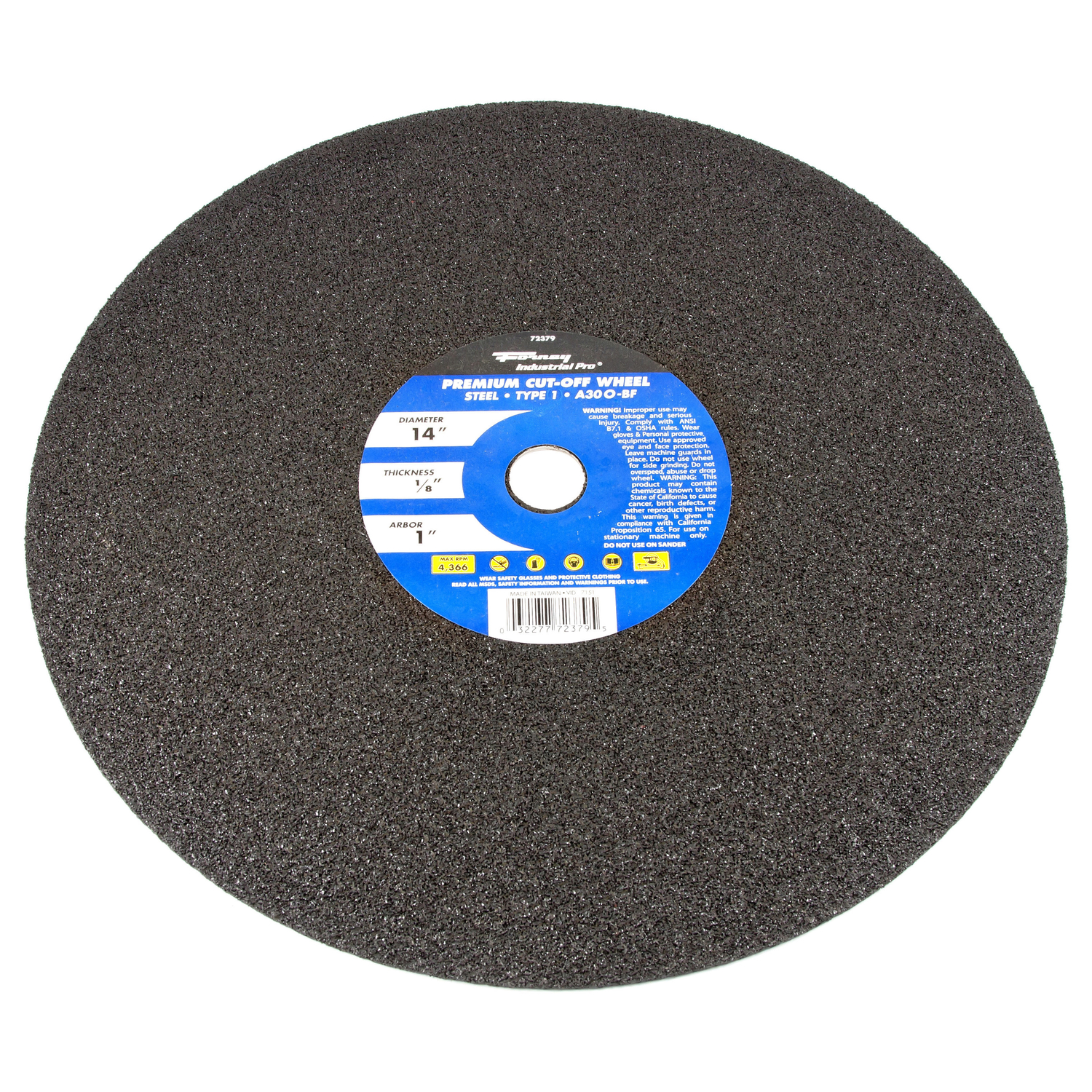 Forney 14 in. D X 1 in. Aluminum Oxide Metal Cutting Wheel 1 pc
