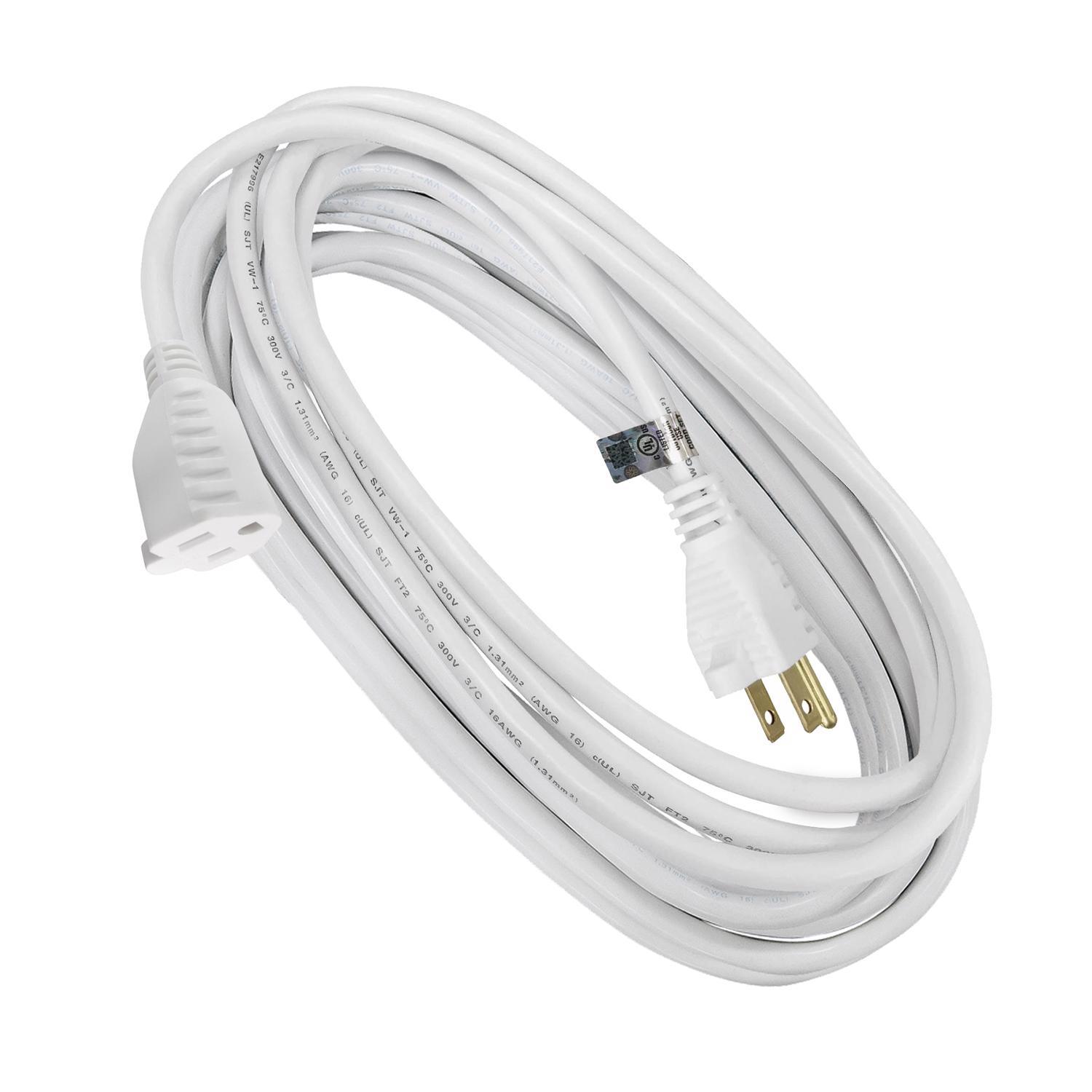 Ace Indoor or Outdoor 25 ft. L White Extension Cord 16/3 SJTW