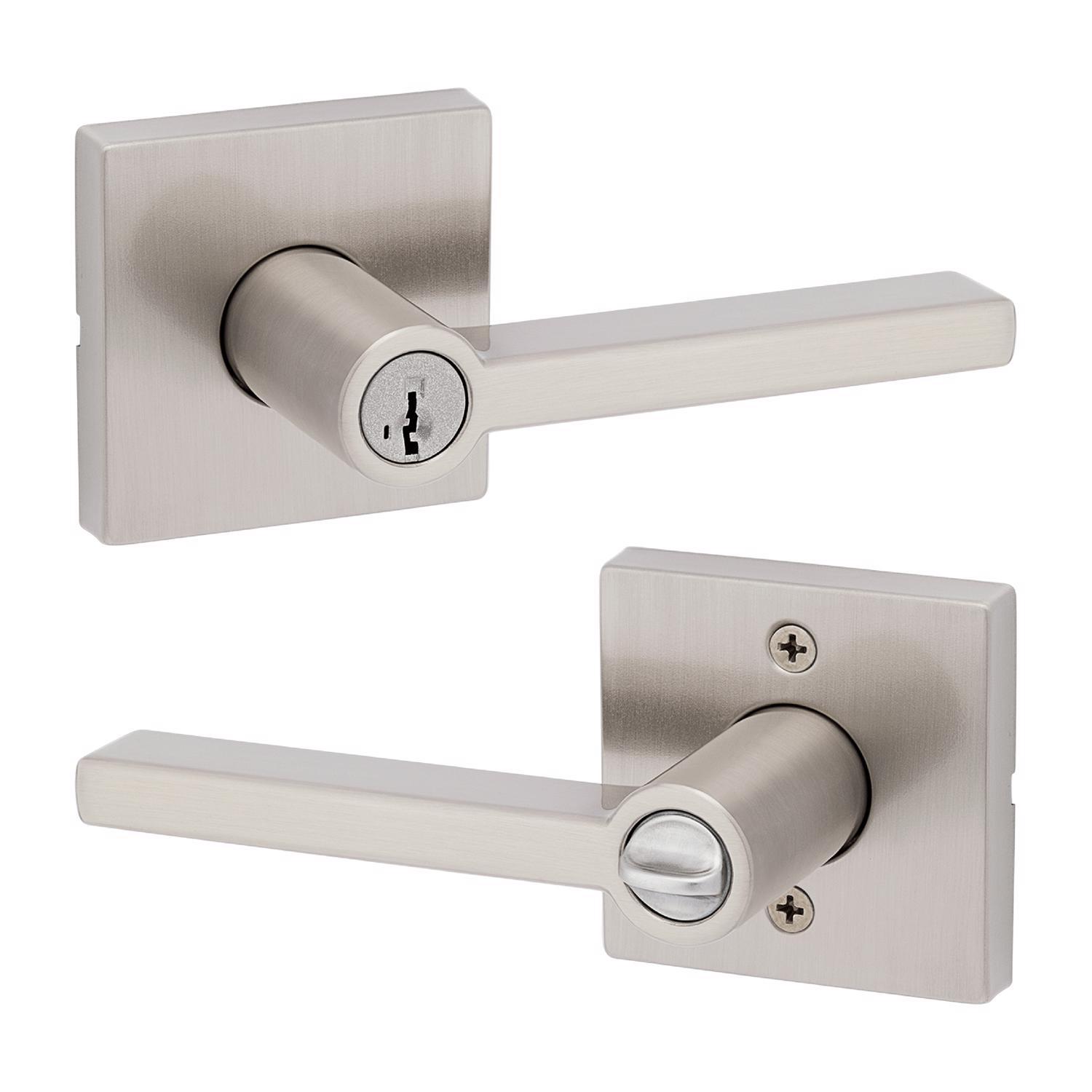 Kwikset SmartKey Halifax Satin Nickel Entry Lockset KW1 1-3/4 in.