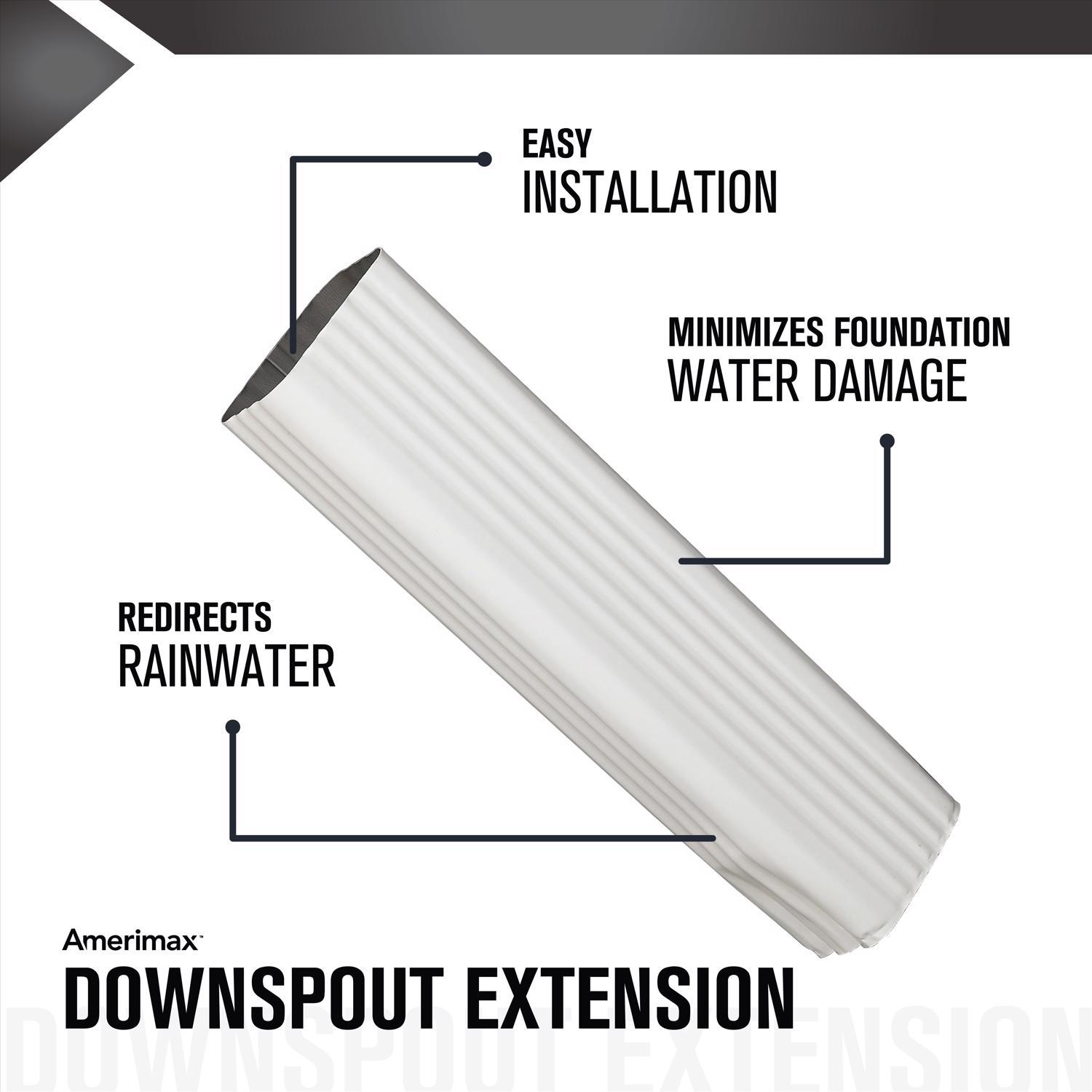 Amerimax 3 in. H X 4.25 in. W X 15 in. L White Aluminum K Downspout Extension