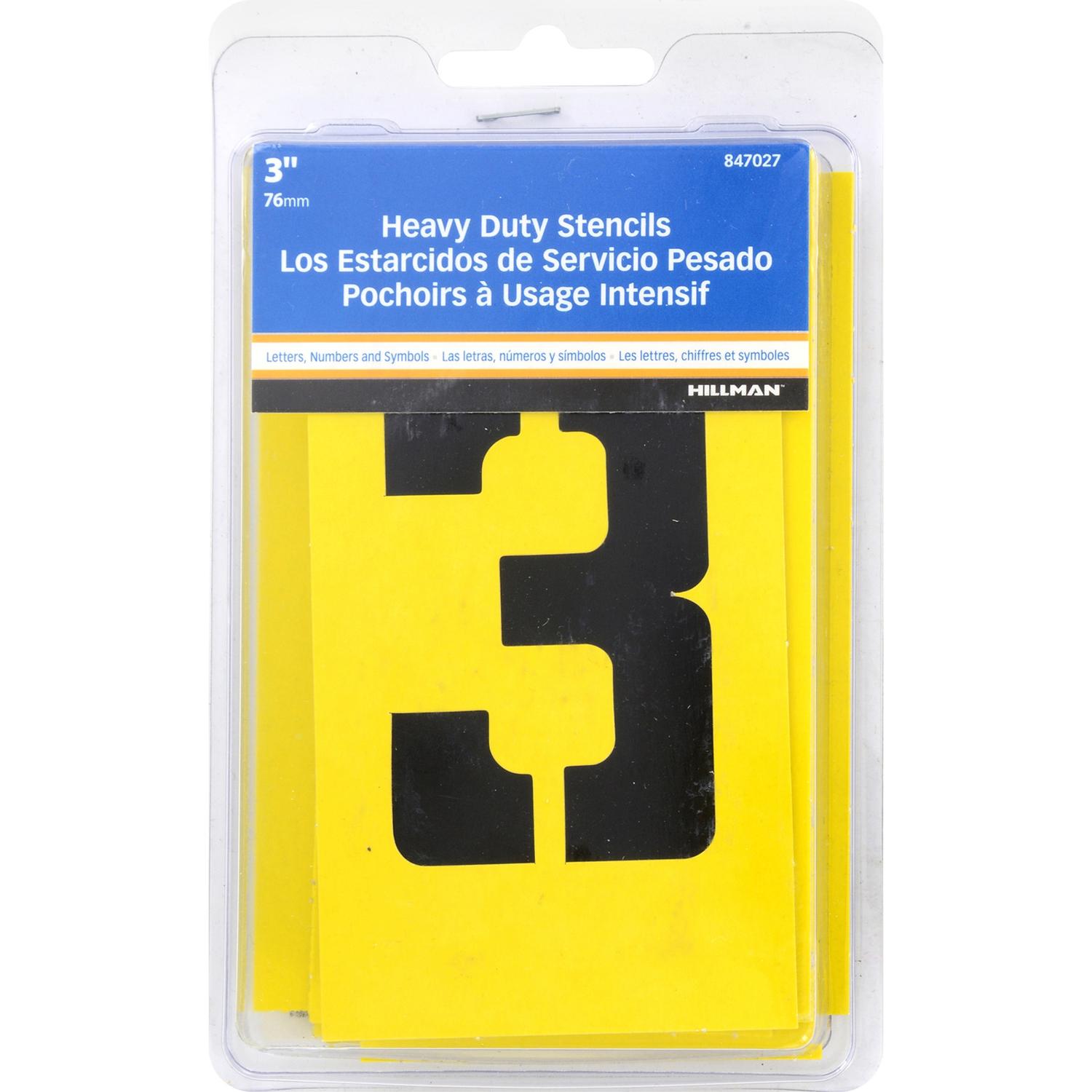 HILLMAN 3 in. Card Stock Letter and Number 3 in. Stencil Set 36 pk