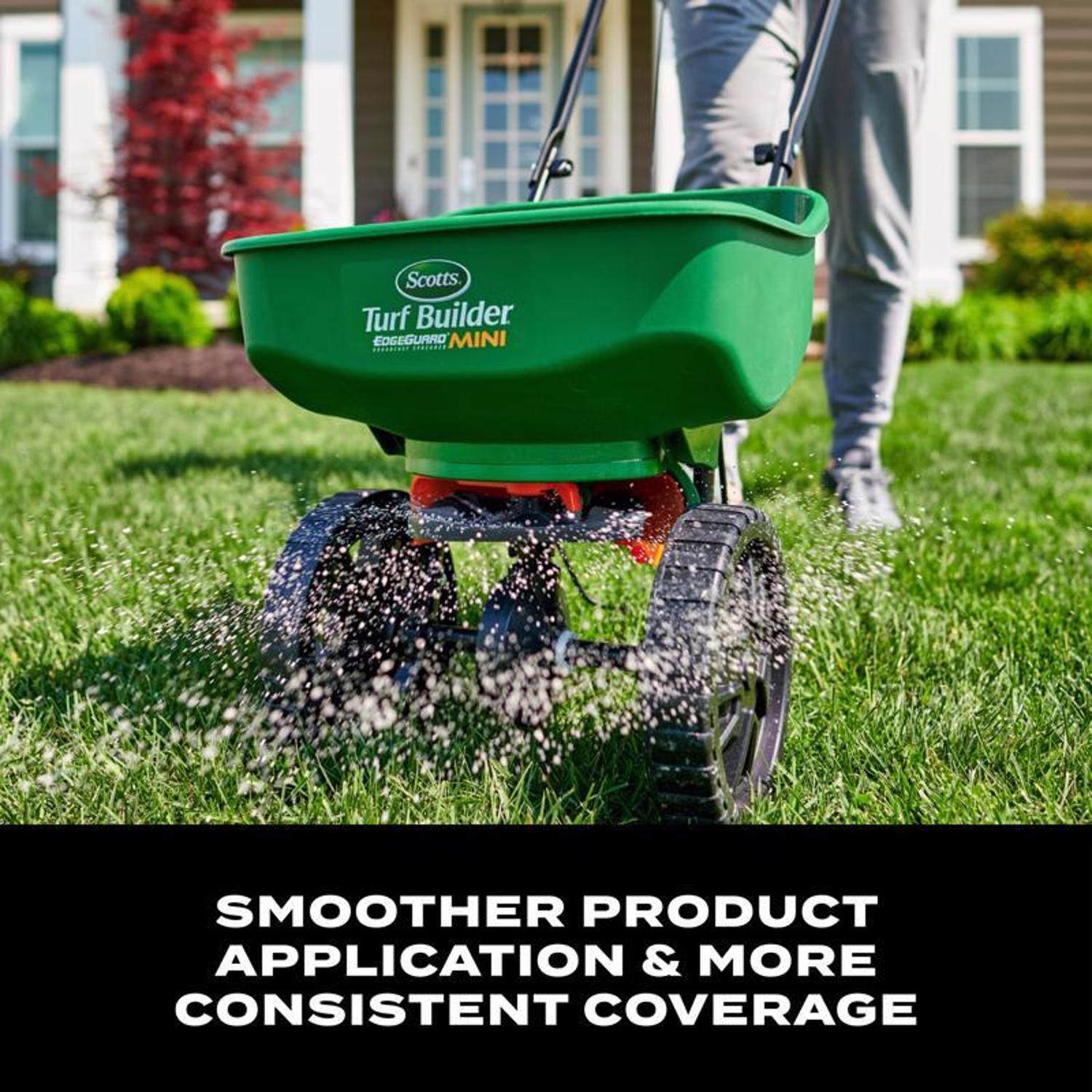 Scotts Turf Builder EdgeGuard Mini 60 in. W Push Spreader For Fertilizer/Seed 23 lb