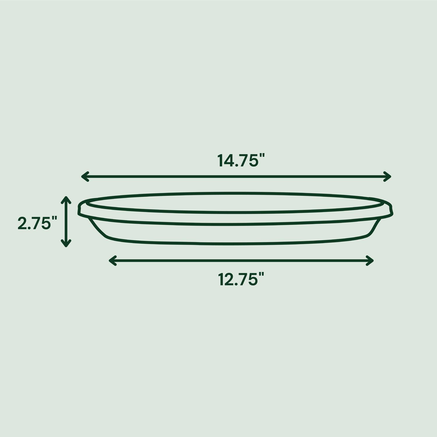 Bloem Terra 2.75 in. H X 12.75 in. W X 14.75 in. D Resin Traditional Plant Saucer Terra Cotta