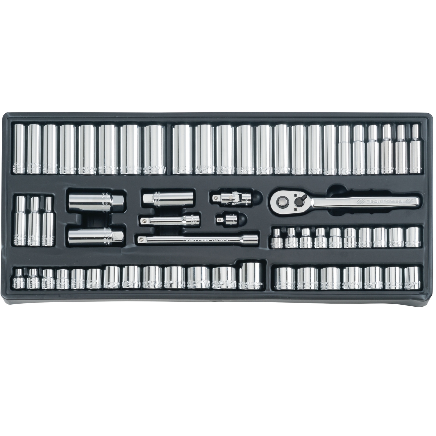 Craftsman 1/4, 3/8 and 1/2 in. drive Metric and SAE 6 and 12 Point Mechanic's Tool Set 308 pc