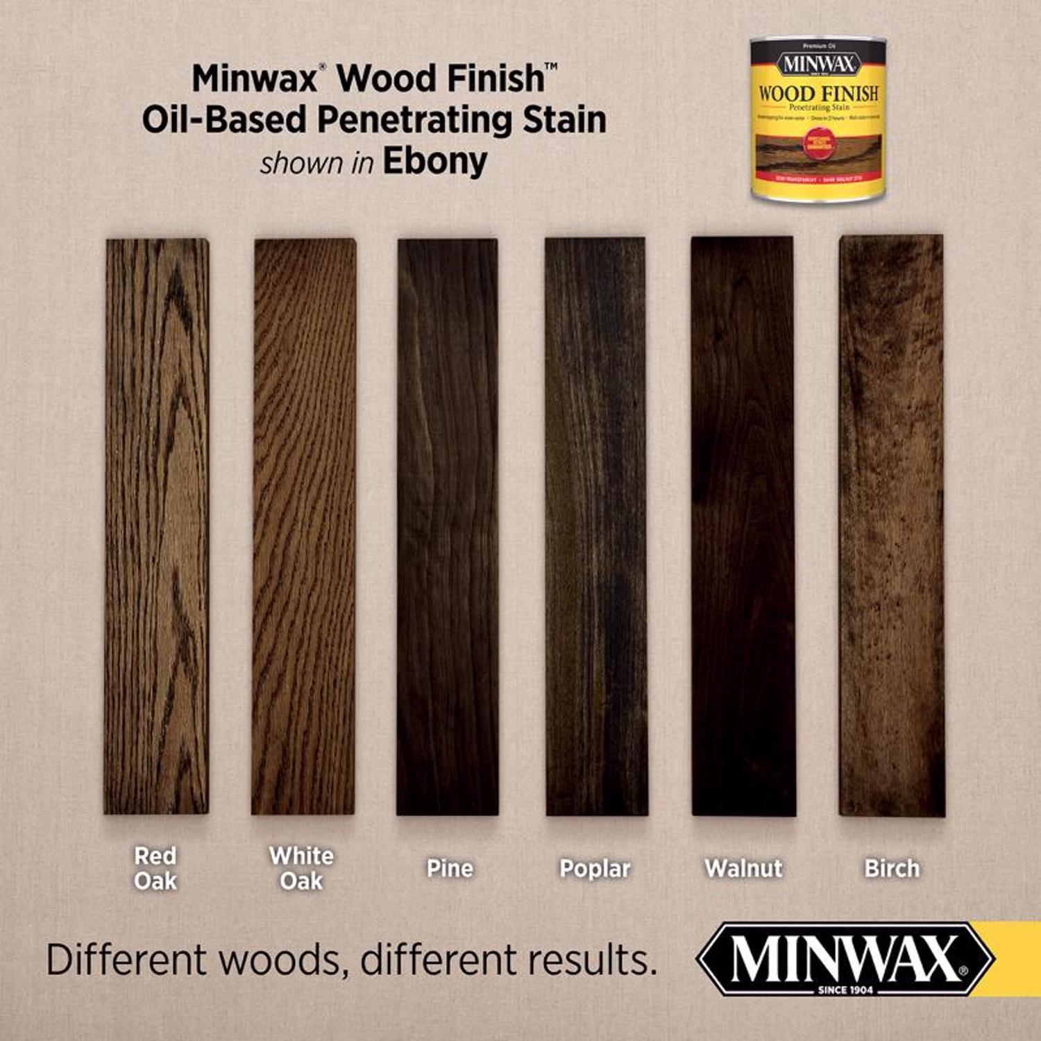 Minwax Wood Finish Semi-Transparent Ebony Oil-Based Penetrating Wood Stain 1 qt