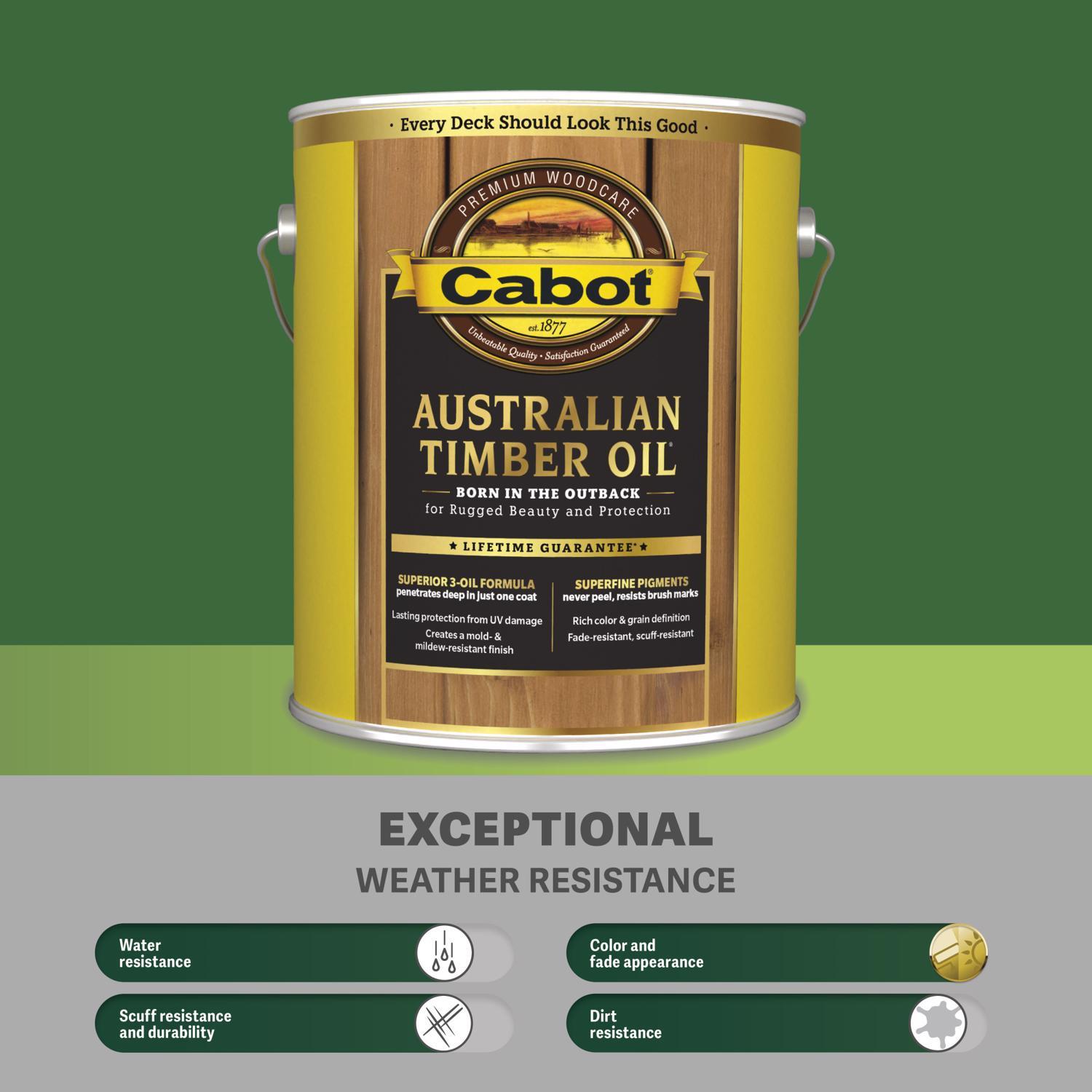 Cabot Australian Timber Oil Transparent Mahogany Flame Oil-Based Penetrating Oil Australian Timber O