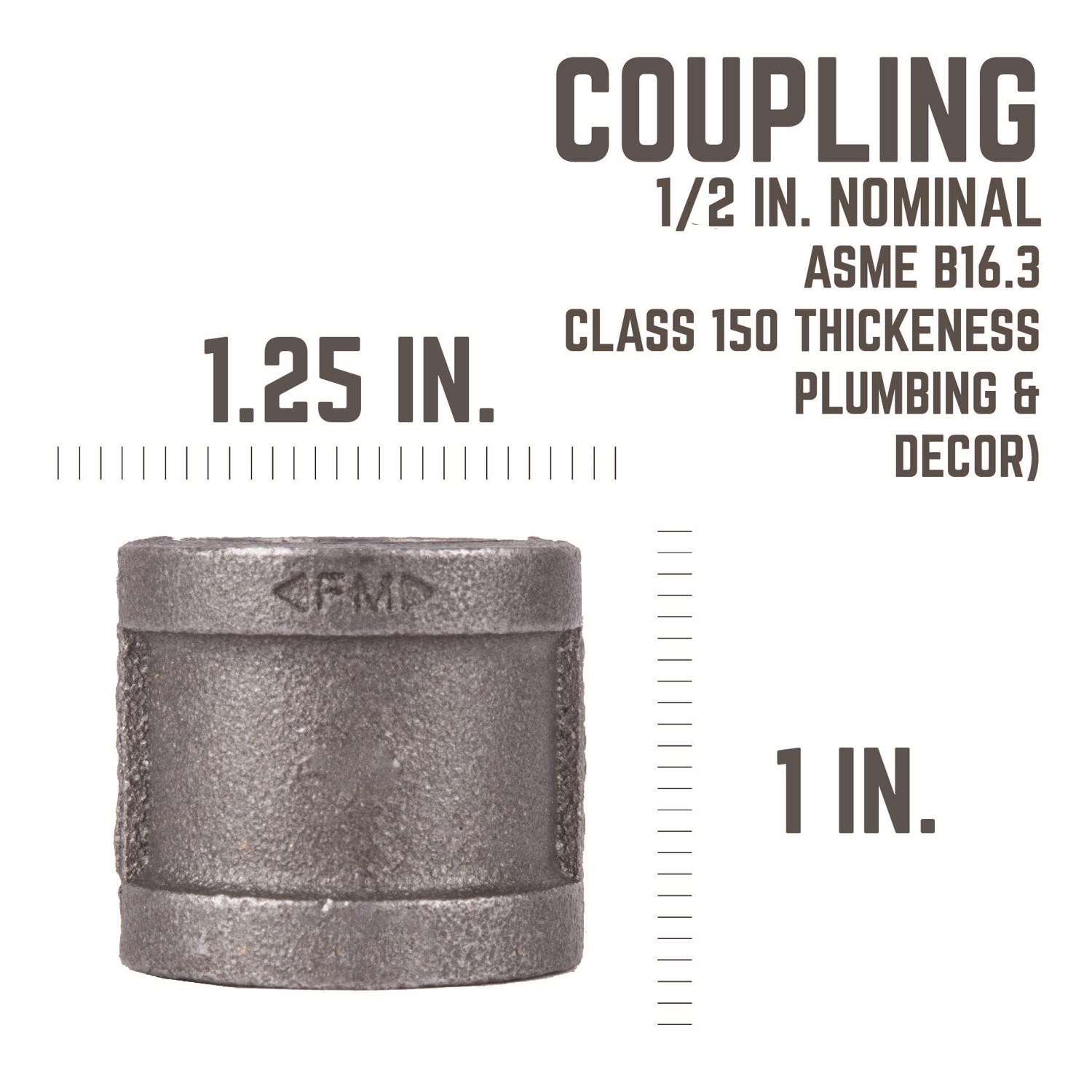 STZ Industries 1/2 in. FIP each X 1/2 in. D FIP Black Malleable Iron Coupling