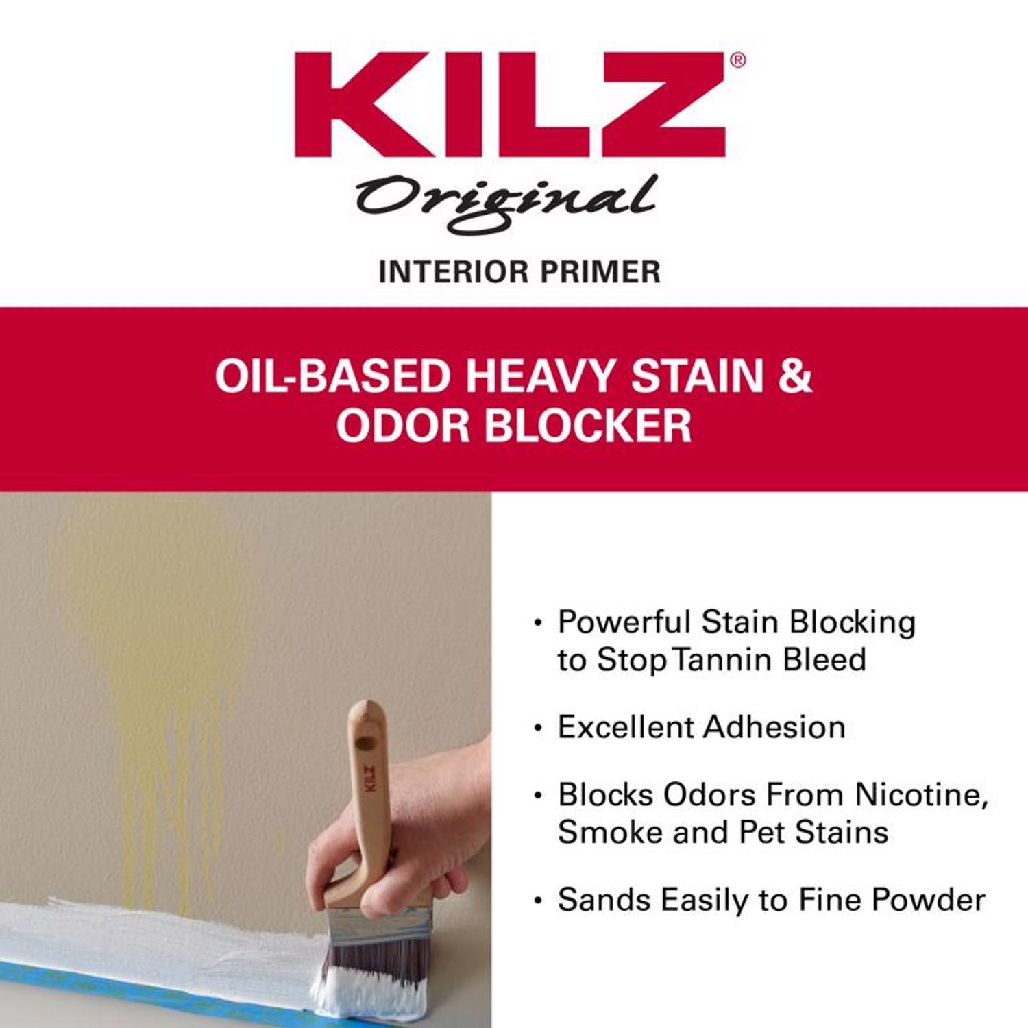 KILZ Original White Flat Oil-Based Alkyd Oil Primer 1 qt