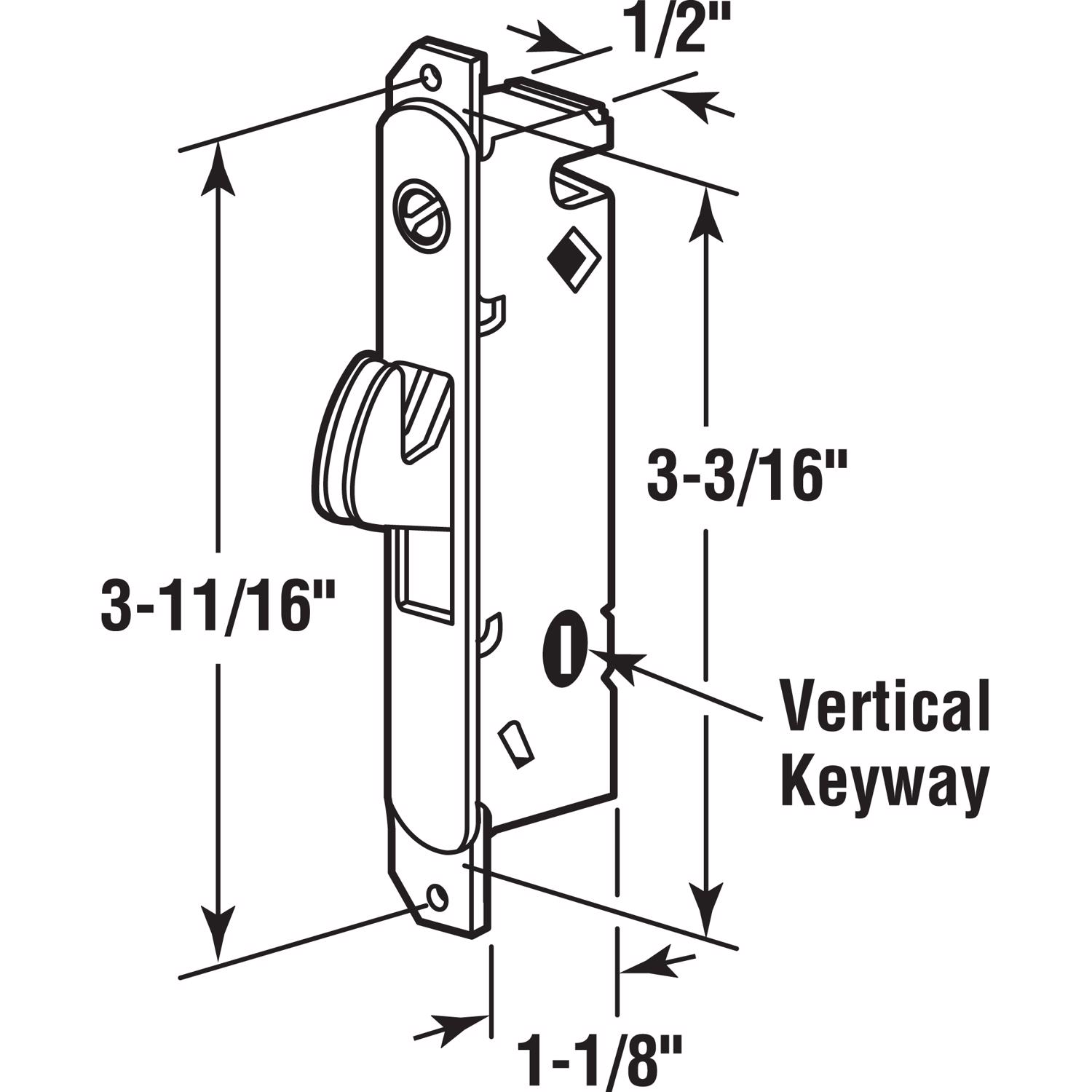 Prime-Line Steel Indoor and Outdoor Mortise Lock