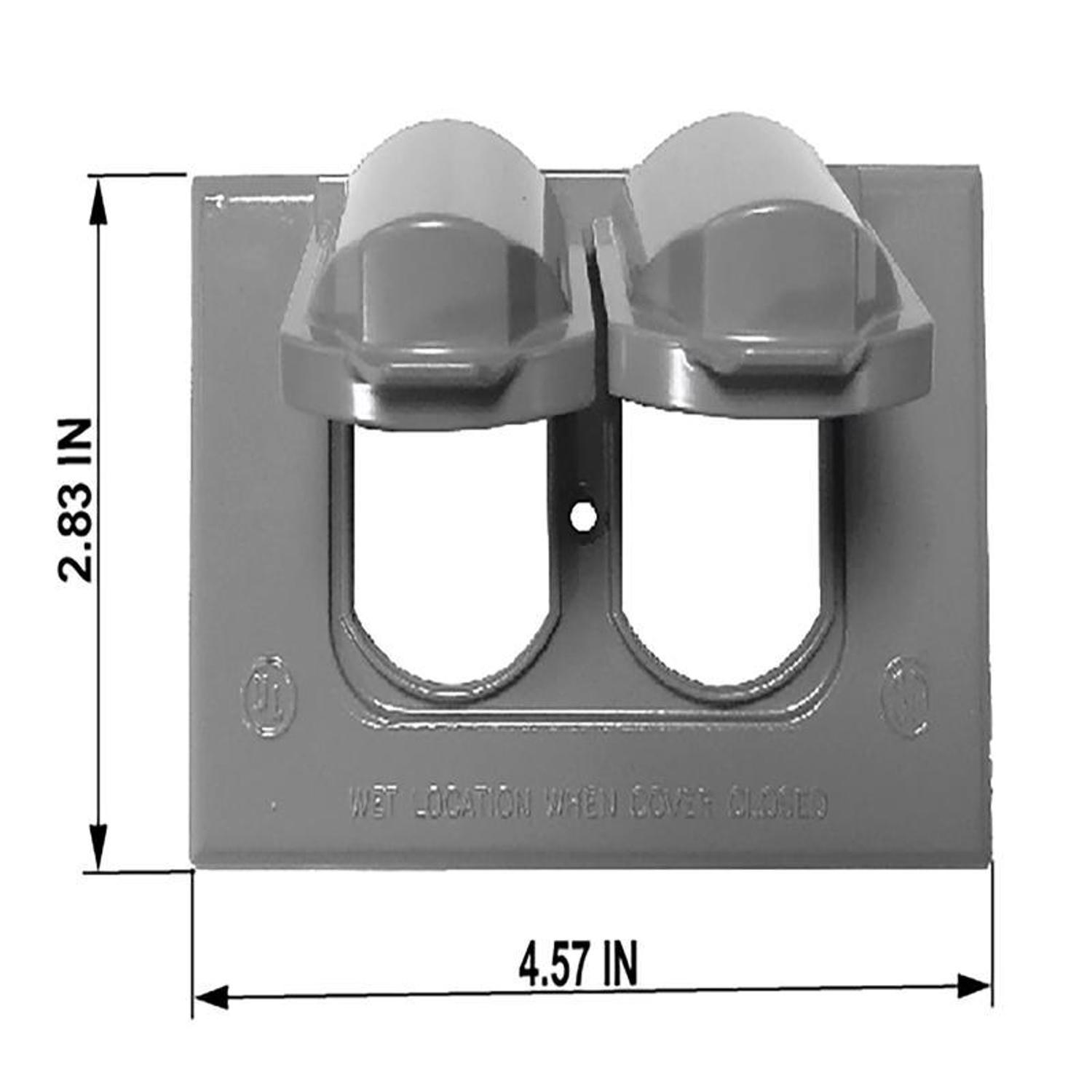 Sigma Engineered Solutions Rectangle Die-Cast Metal 1 gang 2.83 in. H X 4.57 in. W Horizontal Duplex